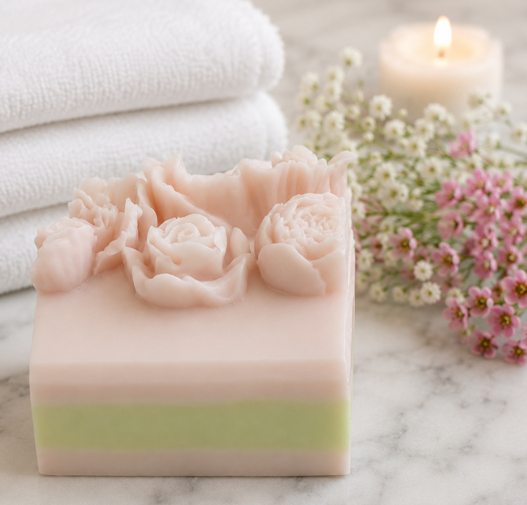 Pink Flowers with Soft Green